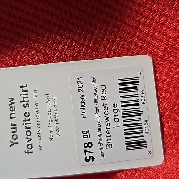 MARINE layer Luxe Waffle Wide Leg PJ Pant in Bittersweet Red - Picture 6 of 7